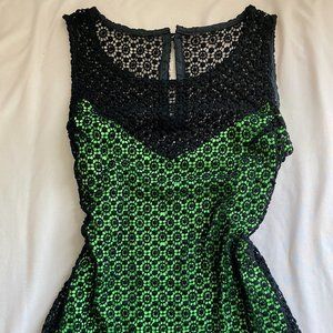 handmade | green dress with sweetheart neckline